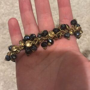 Navy and gold beaded bracelet